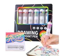 Bolígrafo multifunción para niños, 0,8 mm, 60 colores, bolígrafo extensible | Material de escritura para estudiantes para estudiantes, diario, planificador, profesor de enseñanza escolar