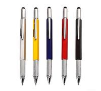 Bolígrafo multifuncional 7 en 1 con destornilladores, nivel, lápiz capacitivo para pantalla táctil, regla métrica y de escala para uso diario (azul)