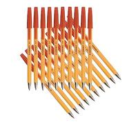 Boligrafo naranja q-connect rojo fino