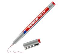 Bolígrafo no permanente edding 151 F - rojo - 1 bolígrafo-plumilla redonda de 0,6 mm-bolígrafo para escribir sobre vidrio,plástico, láminas y superficies lisas-secado rápido,se puede corregir con agua