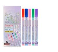 Bolígrafo para Dibujar Uñas,Rotuladores Impermeables Para Decorar Uñas | 5 Colores Punta 0.5mm Para Diseño De Punteado Decoración Y Delineado,Para Uso en Casa Salón de Belleza y Exteriores