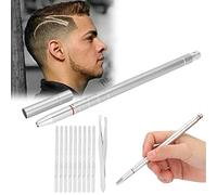 Bolígrafo para el afeitado del cabello, afeitadora de cejas de acero inoxidable para el diseño del cabello, herramienta para peinar las barbas en forma de (02)