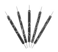 Bolígrafo Para Puntos de Uñas - 5 Unidades de Puntero Para Manicura con Doble Punta de Acero Inoxidable,Pinceles de Precisión Para Diseño de Puntos - Para Salón Casa Estudio Aficionadas Mujeres Madres