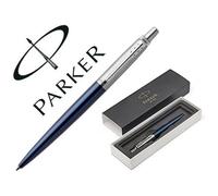 Parker Jotter bolígrafo | azul real (Royal Blue) | Punta mediana con recambio de tinta azul | en estuche de regalo