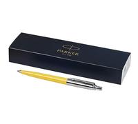 Bolígrafo Parker Jotter personalizado con caja de regalo, grabado e impreso con tu nombre o mensaje, elegancia atemporal y escritura suave, regalo ideal para ocasiones especiales (amarillo)