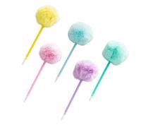 Bolígrafo Peludo Herramienta De Escritura Divertida 1 0mm Recargable Para Estudiantes Escritura Dibujo Rellenos De Calcetines Navideños Agarre Cómodo 5 Uds.