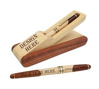 Bolígrafo Personalizado con Grabado, Pluma de Madera de Lujo en Estuche Regalo, Bolígrafos Escritura Elegantes con Caja Exhibición para Negocios, Set Oficina para Hombre y Mujer