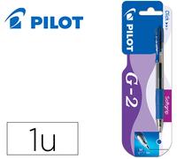 Bolígrafo Pilot G-2 Azul Blíster Retráctil con Respaldo de Goma y Tinta de Gel