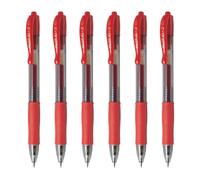 Bolígrafo Pilot G-2 Retráctil Punta Fina 0.7 mm Tinta de Gel Rojo Set de 6