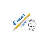 Boligrafo pilot super grip amarillo -retractil -sujecion de caucho -tinta base de aceite