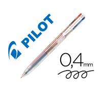 Boligrafo Pilot Super Grip G 4 Colores Retractil Sujecion De Caucho Tinta Base De Aceite Cuerpo Transparente