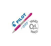 Bolígrafo pilot supergrip rosa tinta azul