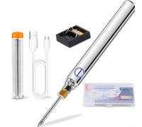 Bolígrafo portátil inalámbrico USB con batería de litio, calentamiento rápido, kit de soldadura de 15 W para reparaciones domésticas y proyectos electrónicos (blanco)