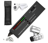 Bolígrafo probador de diamantes, de alta precisión, joyería electrónica, probador de diamantes, detector de diamantes profesional con 2 unids 30X 60X, lupa mini led plegable