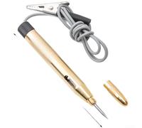 Bolígrafo probador de voltaje de circuito automotriz con pantalla LED y cable de resorte retráctil, adecuado para sistemas eléctricos de vehículos de 6 V, 12 V, 24 V CC CA (cobre)