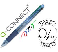 Bolígrafo Q-Connect 4 en 1 con colores azul negro verde y rojo