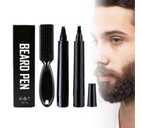 Bolígrafo Relleno para Barba,Bolígrafo Relleno para Barba Negro,Relleno de Lápiz de Barba para Hombres con Cepillo,Impermeable y Duradero,Kit de Bolígrafo Relleno de Barba para Bigotes y Cejas