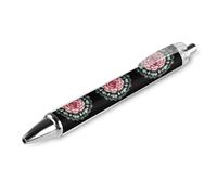 Bolígrafo retráctil con diseño de mandalas de rosas de acuarela de tinta negra de 0,5 mm, suministros de oficina para profesores, 1 unidad como imagen 3