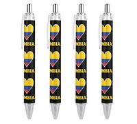 Bolígrafo retráctil con la bandera de Colombia I Love Colombia, punta fina de 0,5 mm, escritura suave para oficina en casa
