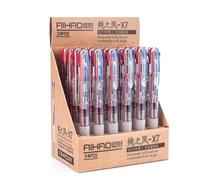 Bolígrafo retráctil de dos colores con tinta roja y azul, bolígrafos Rollerball de 0,5mm, bolígrafos de tinta de Gel de escritura suave
