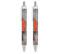 Bolígrafo retráctil divertido con diseño de cardenal norteño, punta de 0,5 mm, ideal para el trabajo o como regalo para oficiales. Unisex, paquete de 4.