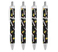 Bolígrafo retráctil negro de la bandera de Granada de 0,5 mm, de punta fina, de secado rápido, 4 unidades, como se muestra en la imagen 3