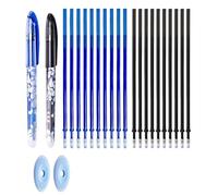 Bolígrafo roller borrable con 14 recambios de tinta azul, compatible con recambios Legami, punta de 0.7mm, fácil de borrar, altura 13 cm