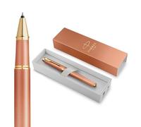 Parker Bolígrafo roller IM Writing Rituals | acabado en Naranja degradado | y adornos dorados | punta fina | tinta negra | estuche de regalo