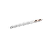 Bolígrafo Rollerball Crystalline, Blanco, Baño tono oro rosa OS