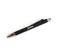 Bolígrafo Set de Escritura Personalizado (Nombre o Texto) Madera Bambu, Tacto suave Regalo hombre Regalos Originales día del padre amigo novio profesor boda bautizo comunión (Negro)