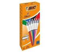 Bic, Bolígrafos metalizados, Bic 4 colores Shine en tinta negra, azul, verde y roja y punta de 1.0 mm, Bolígrafos Bic ideales para decorar