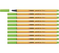 Bolígrafo STABILO Point 88, Pack de 10 Verde Neón Neon Verde