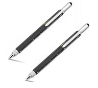 Bolígrafo Táctico Multifuncion 6 en 1, Gadget, Regalos para Hombres, Día del Padre, Cumpleaños, Presentes para Homem, Ideas Originales para Padre (Negro)