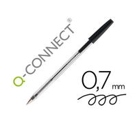 Boligrafo transparente q-connect negro medio kf26040 - KF26040