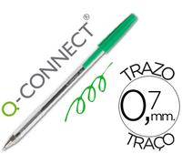 Boligrafo transparente q-connect verde medio kf01043