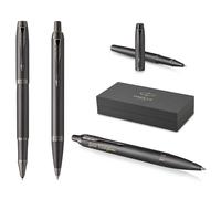Bolígrafo y bolígrafo roller con grabado monocromático PARKER IM Professionals | Bolígrafo de primera calidad | Caja de regalo | personalizado | Grabado | aniversario | Cumpleaños (Titanio)