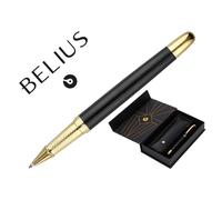 Boligrafo y estuche belius soiree color negro y dorado tinta azul caja de diseño - BB259