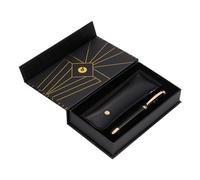 Boligrafo y estuche belius soiree color negro y dorado tinta azul caja de diseño - BB259