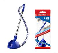 Bolígrafo y Roller marca ERICHKRAUSE modelo Erichkrause Boligrafo R-301 Desk Pen 1.0 - Punta de 1.0mm - Tinta de Secado Rapido - Cuerpo Hexagonal Transparente - Color Azul