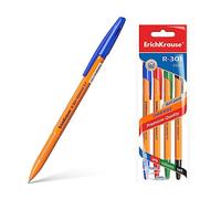 Bolígrafo y Roller marca ERICHKRAUSE modelo Erichkrause Pack de 4 Boligrafos R-301 Naranja Stick 0.7 - Cuerpo Hexagonal Opaco - Punta de 0.7mm - Tinta de Secado Rapido - Color Azul