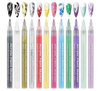 Bolígrafos 3D de 12 colores para dibujo de uñas, herramientas de manicura, marcadores de pintura acrílica para uñas, adecuados para rayas, puntos y líneas