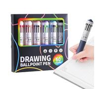 Bolígrafos - bolígrafos multicolores de 6 pulgadas | Herramientas de escritura ABS - 60 colores Diseño de bola de rodillos apilable con vibrantes ideales para el diario de