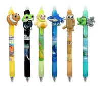 Bolígrafos Borrable Italian Brainrot, 6 Bolígrafos de Gel Borrables, Tinta de gel Borrable, Punta de 0,5 mm, para Suministros de Oficina Utiles Escolares, Notas y Bocetos, Bombardiro Crocodilo