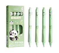 Bolígrafos borrables, material de gel, función de panda de dibujos animados, diseño de lateral con tinta de firma suave, juego de escritura portátil para notas de negocios y suministros de