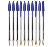Bolígrafos clásicos Bic Cristal Original de punta media de 1,0 mm, paquete de 10