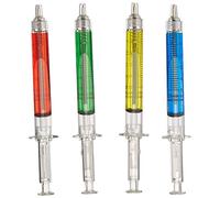 Bolígrafos de 4 piezas, juego de bolígrafos con forma de inyección novedosos con colores de tinta surtidos para la escuela, oficina, hospital, regalos de fiesta