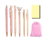 Bolígrafos De 6 Piezas, Bolsa De Franela De 1 Pieza, Nota Adhesiva De 1 Pieza, Papelería Personalizada Para Mujeres, Regalos De Papelería Para Niñas, Juegos De Papelería Para Mujeres