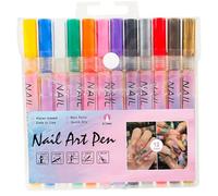 Bolígrafos de arte de uñas 12 colores suave marcadores de uñas secos suaves impermeables a prueba de fuga no irritante para líneas Detalles de letras