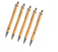 Bolígrafos de bambú personalizados con nombre y logotipo, tinta negra, para oficina, escuela, escritura, papelería, negocios, bolígrafo de regalo personalizable (50 unidades)