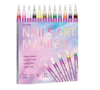 Bolígrafos de barniz - 12 colores para arte de uñas y herramientas de bricolaje, marcadores de linaje para puntas, para mujeres, novia, novia, niña, fiestas, Navidad, cumpleaños, fiesta, salón en casa